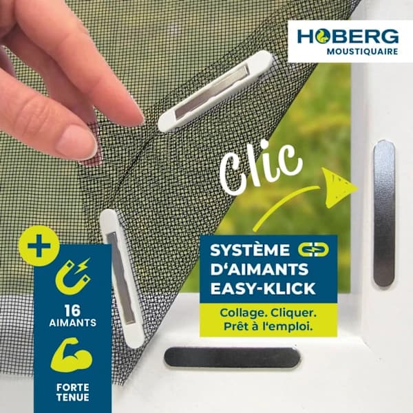 Magnetisk fluenet montering 150x130cm med 12 magneter sort[YJD]