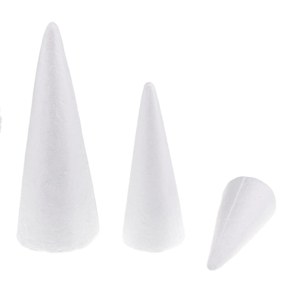 3x Kartio Polystyreenivaahto Styrox 3 Kokoa DIY-askarteluun Joulukuusen Koristeluun [YJD] White 3 Sizes