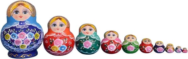 Venäläiset Babushka-nuket 10 kpl Käsintehty puusetti [YJD]