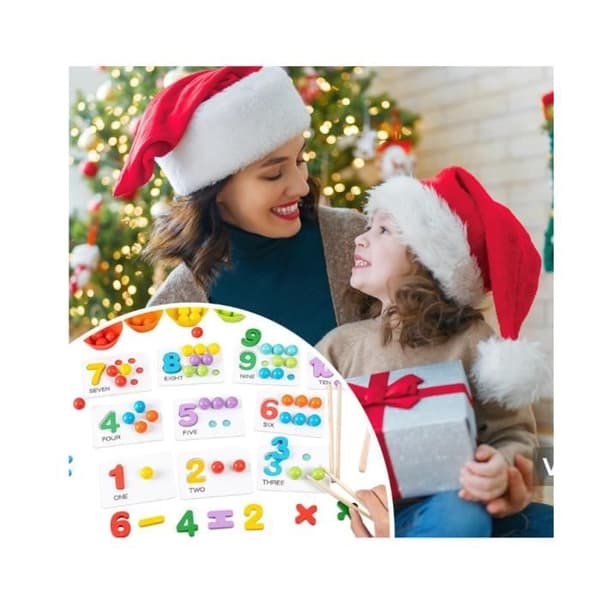 Lautapeli - Klipsihelmet - Opetuspeli - Puulelu - 66 osaa - Monivärinen[YJD] Multicolor