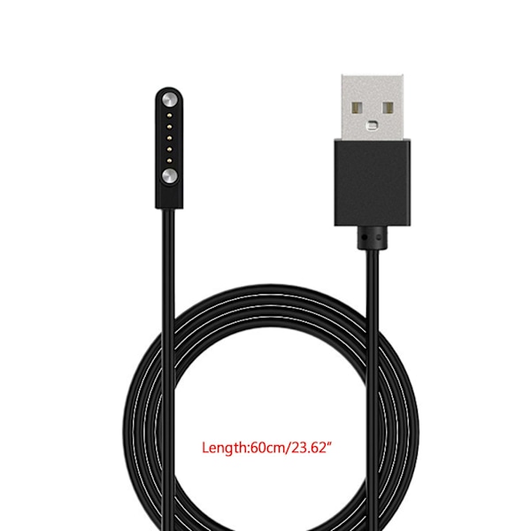 Magnetisk 5-polet USB-opladningskabel Oplader Strømadapter Sikkerhed til Smartwatch (YJD) Black