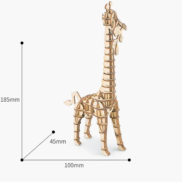 Bygg din egen 3D-träpussel i trä, hantverksset för giraffmodell, presenter till barn och vuxna (YJD)