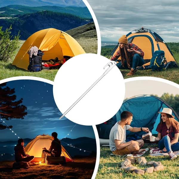 Kraftige bakkestaker - Campingplenstaver, campingbakkepigger i rustfritt stål, bærbare forteltfesteplugger for utendørs [YJD]