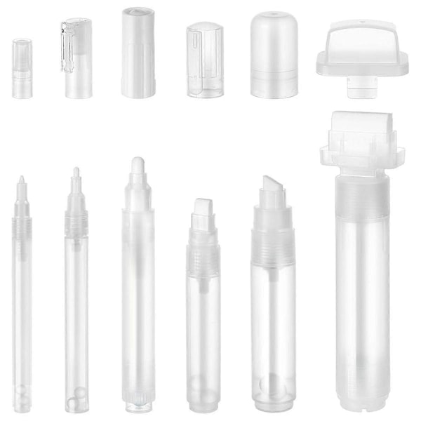6 st Graffiti Markers Set Klar Påfyllningsbar Färgmarkör 11/13.5/17/18.5/24/46.5mm Tom Markers Set[YJD] As Shown
