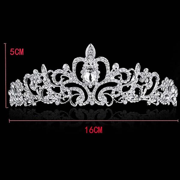 Eleganta bröllopskronor för kvinnor och flickor med strass, söta presenter[YJD] White 1pc