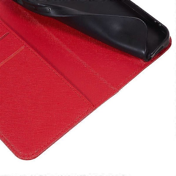 För Honor Magic7 Lite 5G/ X9c 5G Fodral Korsstruktur Läder Telefonskal Dold Magnetisk [HK] Red
