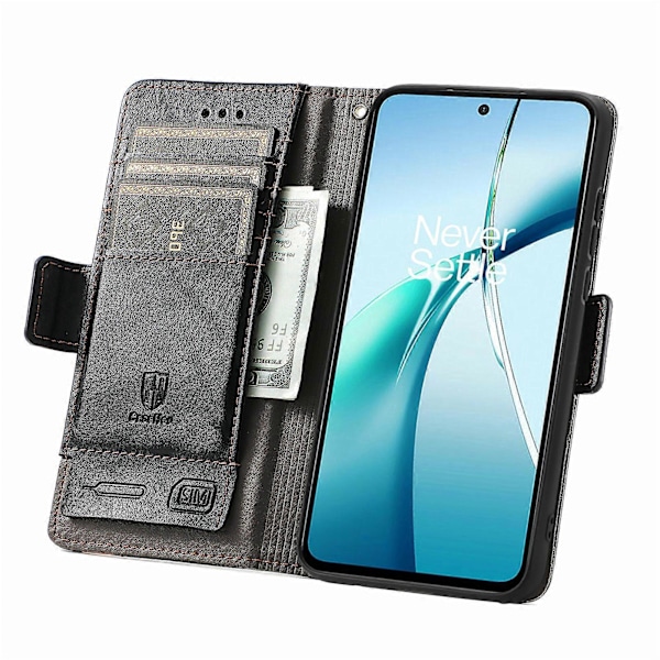 For Xiaomi Redmi Note 14 5G Deksel Stativ Lommebok Spleising PU Lær Cover[HK] Black