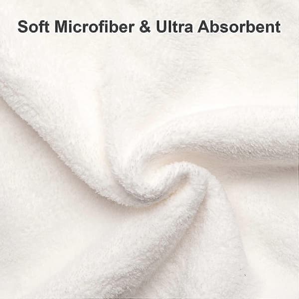 2-pack mikrofiberhandduk för kvinnor, bomullshårsturbanhandduk, 26 x 10 tum (vit)[YJD]