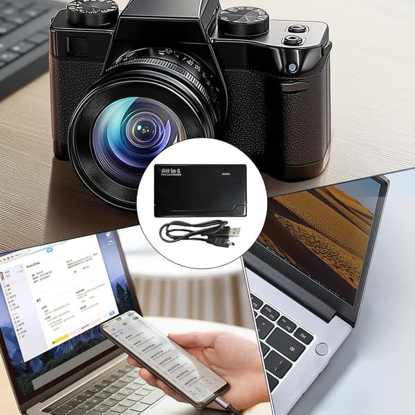 Kortlæser, computeradapter, USB-design med seks pladser, højhastighedsdataoverførsel, bærbar udvidelseshub, kamerafiltilbehør til flashdrev,[YJD]