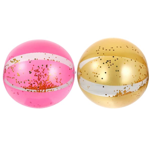 Farget oppblåsbar strandball PVC-ball for vannlek 2 stk [YJD]