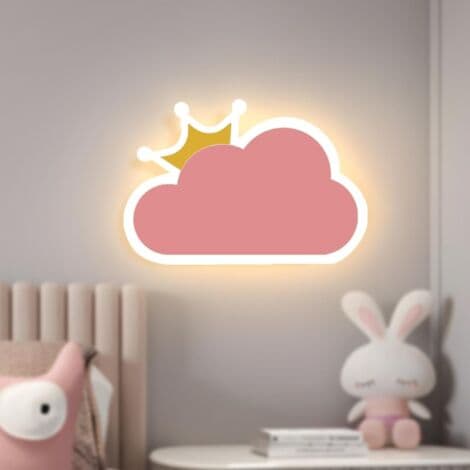 15W LED Vägglampa, Rosa Trefärgad Molnform - 220V, Modern Barnrumsbelysning[YJD]
