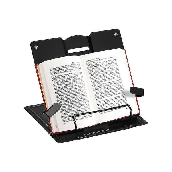 Justerbar metalbogstand Bærbar læsebogholder Støttedokumenthylde Bogstativ Tablet Noder Opskriftsholder [YJD]