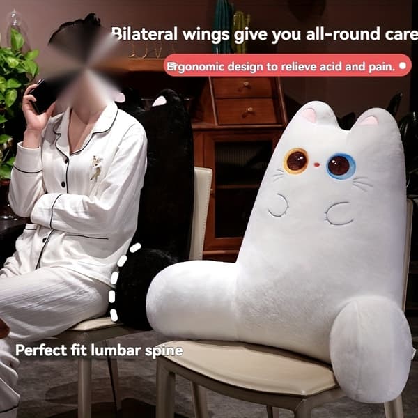 Ergonomisk katte-tårn støtte til kontorarbejdere der sidder længe [YJD] White 55.60 CM