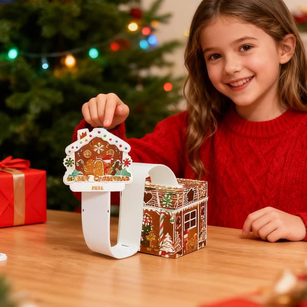 Pepparkaksgubbe-formad julsparbössa, festlig dekoration (JYD)