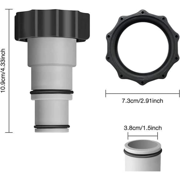 Slangadapter, kraftig PVC-adapter, kompatibel med YYV-pumpar, 2 delar (YJD)