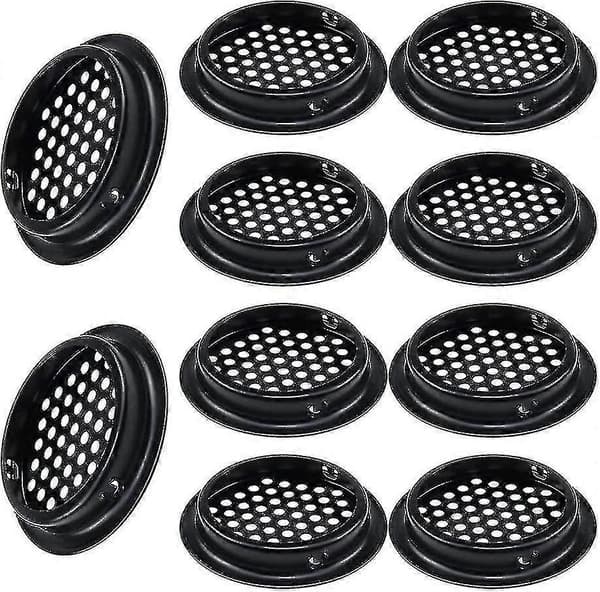 Rund Ventilationsrist 10 Stykker Rund Udendørs Ventilationsrist 53 Mm Rustfrit Stål Sort Ventilationsrist Opretholder Luftstrøm Til Køkkenskab[YJD]