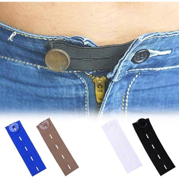 8 stykker elastisk taljeforlænger, justerbar bælteforlænger, elastisk knapforlænger, velegnet til jeans, multifunktionel lukning [YJD][YJD]