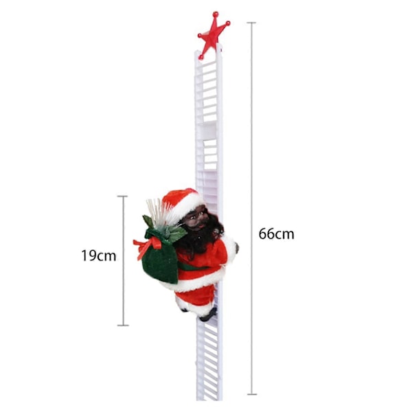 Elektrisk Tomte som Klättrar på Reppe, Batteridriven, Klättrar Upp och Ner i Julgranen, Dekoration för Jul och Fest, Heminredning_v (YJD) A