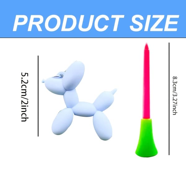 5 stk. Golf Tee Sæt, Inkluderer 3D Sød Ballonhund Formet Tee + Holdbart Gummihoved Med Udvidet Base + Anti-Tab Reb. Levende Farver Gør Din Tee[YJD] 5pcs