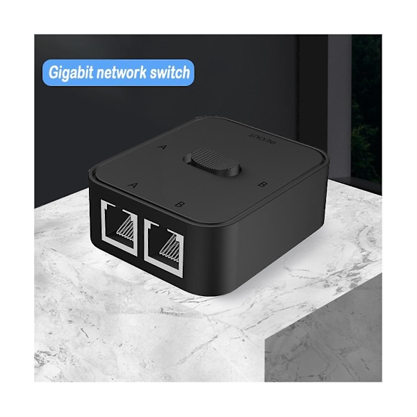 2 Portin Gigabit Verkkokytkin RJ45 Kytkin Verkon Jakaja Kaapelin Jatkojohto 2-suuntainen Ulkoinen Verkko Sw[HK] Black