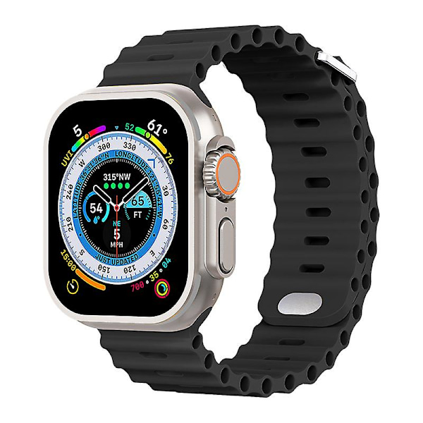 Passer til Apple Watch Ultra Ocean klokkearmbånd 8 Apple S8 Intelligent Iwatch 8 Ny silikon klokkearmbånd (YJD) New Royal Blue 38 40 41mm