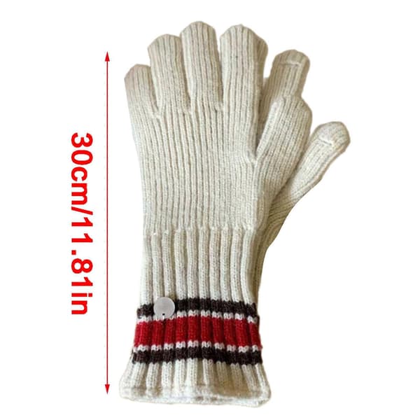 Varma Termiska Handskar Tonåringar Handskar Stilfulla Handskar Full Finger Vinter Utomhus Handskar för Unisex Stickad Vante[YJD] Gray