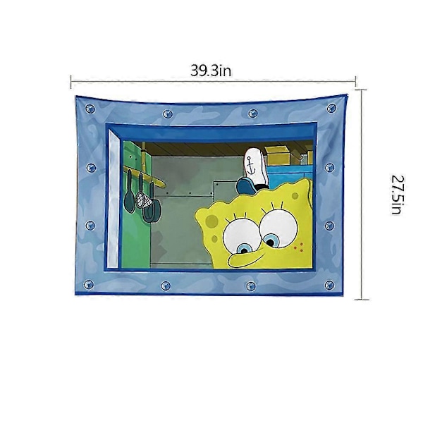 Piirretty seinävaate Hauska seinävaate tausta opiskelijahuoneeseen olohuoneeseen seinäkoristeeksi 100cmx70cm   -Sy  (YJD) SpongeBob SquarePants