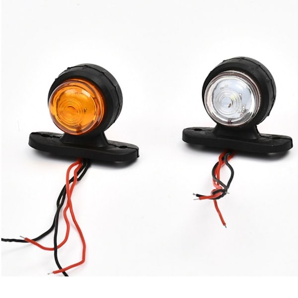 2x Sidemarkerlys Henger Led Markerlys RØD OG HVIT  (kk) Red and White