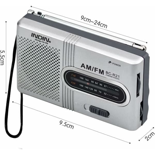 Bærbar Radio Mini FM AM MW Justerbar Knap[YJD]