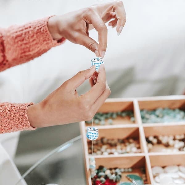 DIY Ugle Keramikperler til Armbåndsfremstilling 20 stk. Himmelblå Perler[YJD]