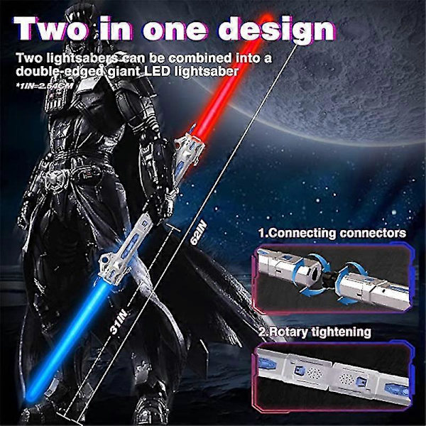 Lyssværd, 7 Farve Starwars Lyssværd med Fx Lyd [YJD]