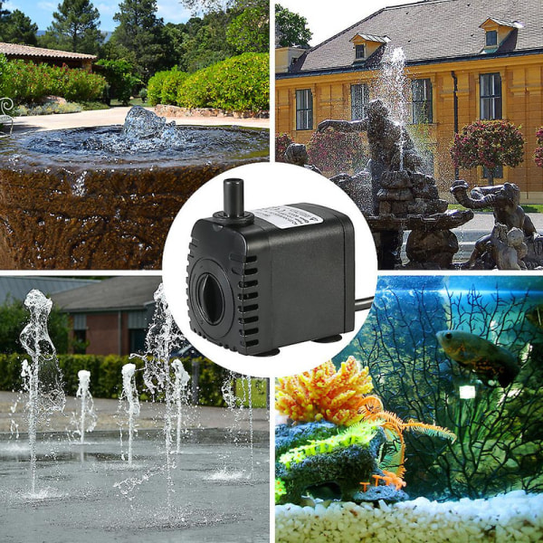 Jp Plug 600l/h 8w dränkbar vattenpump för akvariebordsfontäner Dammvattenträdgårdar och hydroponiska system med 2 munstycken Ac110v