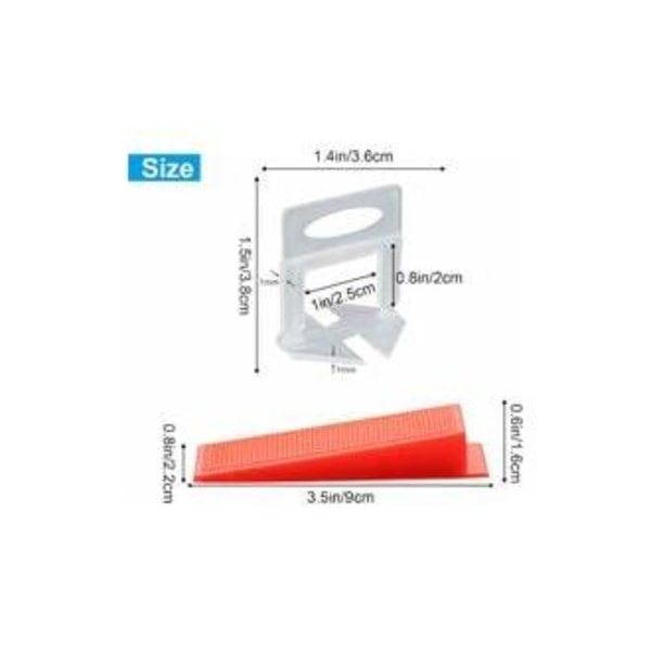 Flisejusteringssystem 600 stk, 500 avstandsstykker 1 mm + 100 avstandsstykker, for gulvverktøy og fliser