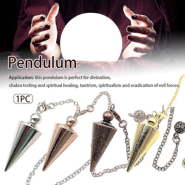 Kobber Spirituel Punkt Pendul Til Divination Healing Dowsing Wicca Afbalancering Spids Kegle Vedhæng Pendul (YJD) Gold