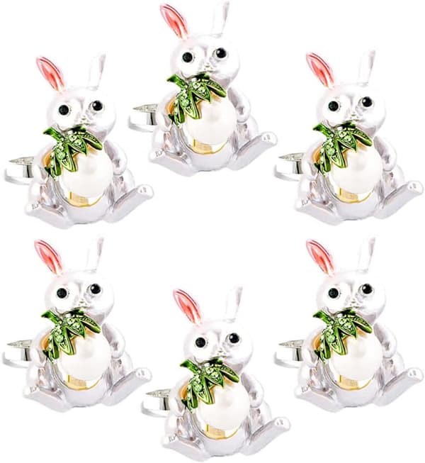 Pakke med 6 påskebordløpere med tekstildesign[YJD]