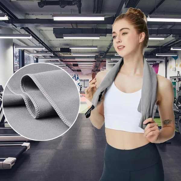 Mikrofiberhanddukar, set om 2, sporthandduk, gymhandduk (grå). (YJD)