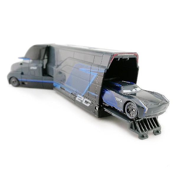 2 st Racing Car 3 Black Storm Jackson Container Trailer Truck Alloy Truck Mcqueen Mack Toy Flerfärgsalternativ (YJD) blue