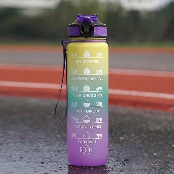 Vattenflaska Sport Dryckeskopp Plast Vattenkopp Ljusgul[YJD] LightYellow 1000ml
