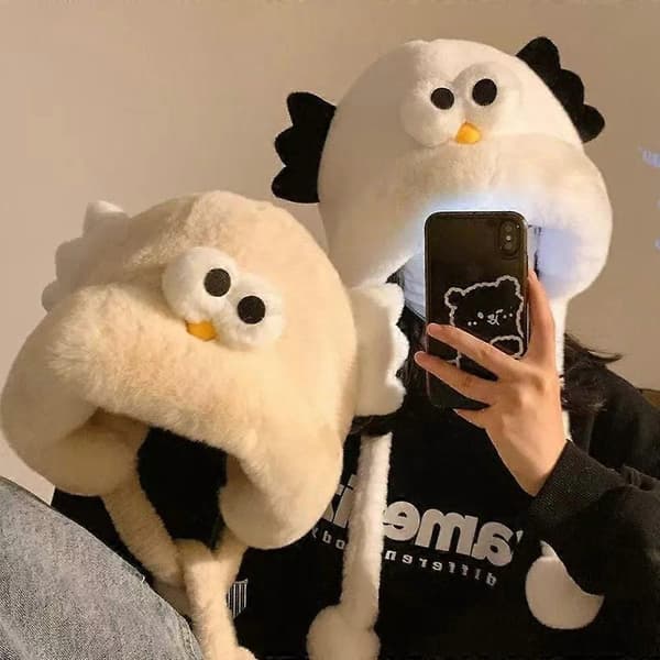 Söt Vinter Balaclava Hatt Vindtät Förtjockad Mössa Håll Varm Köldtålig Öronskydd Hatt För Kvinnor Flickor[YJD] White