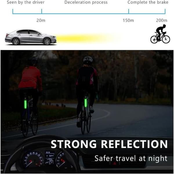 Blinkende LED-stribe, hængende lysbjælke med refleks, 3 tilstande, ideel til vandreture, jogging, cykling og mere (YJD)