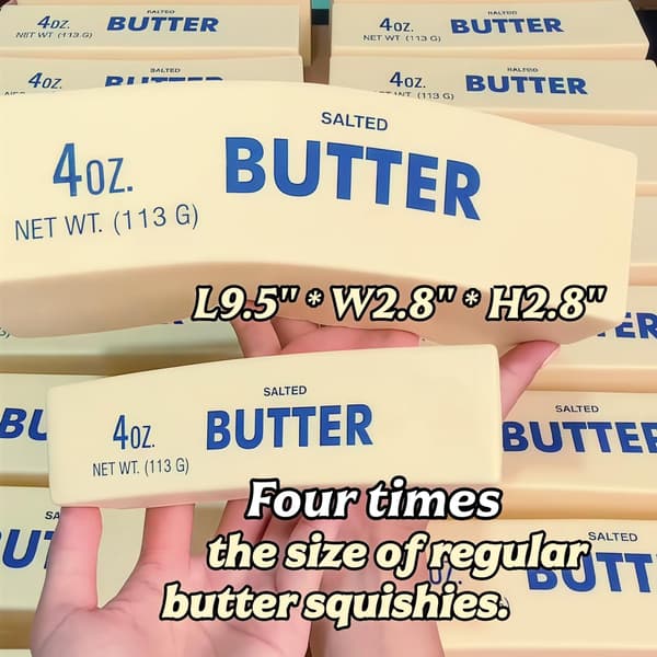 9,5 tommer smør squishy legetøj, stort superblødt smørformet langsomt stigende squishy legetøj, klæbrige smørstænger squishy legetøj (1 stk)