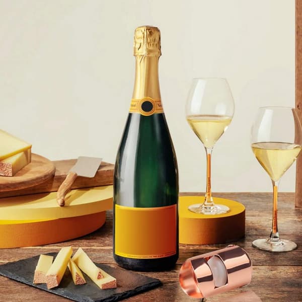 2-delt champagnestopper, rustfrit stål, vakuumpakket prosecco vinflaskeprop[YJD]