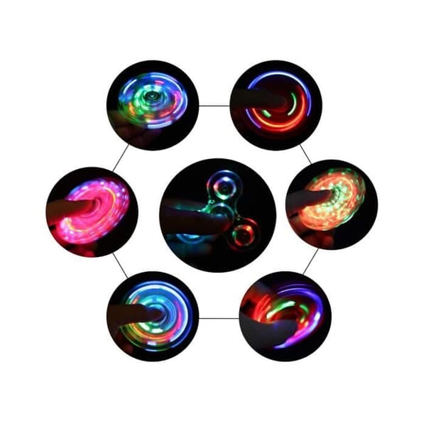 Fidget Spinner - LED - Krystal - Anti-stress - Sanselegetøj - Til børn og voksne[YJD] Red