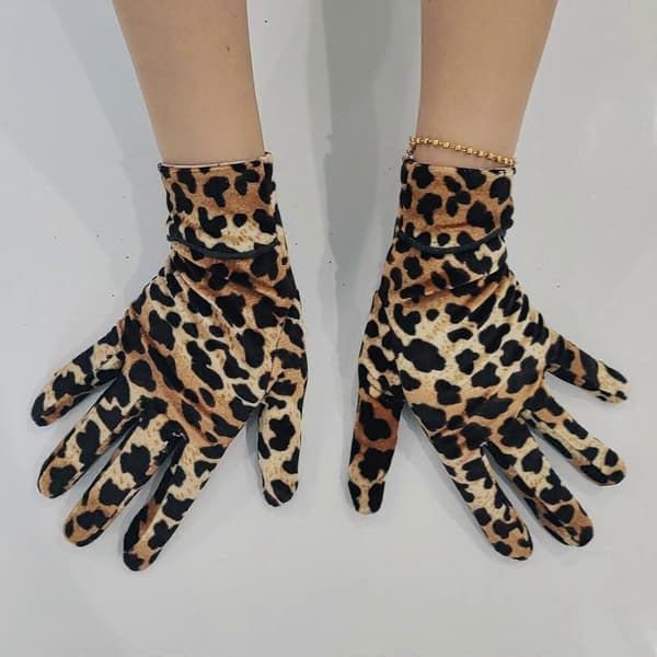Moderigtige leopardprint handsker, varme og bløde, egnet til daglig brug hele året rundt [YJD] Multicolor