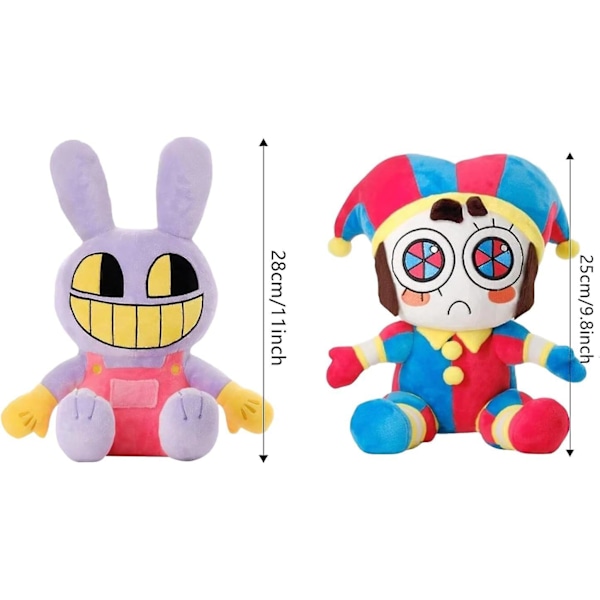 TV Fans' Jax Plush Pomni Plushies - Sæt af 2 Bløde Bomuldsfyldte Dukker (YJD) 2Pcs