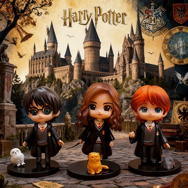 3 st Harry Potter-karaktärsfigurer - samlarstatyetter med uttrycksfulla ögon och kostymer, hållbart PVC-material, perfekt för hem/kontor[YJD] 3pcs