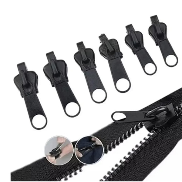 Fix A Zipper 6 Pack Zip Rescue Instant Repair Kit Replacement Svart  (YJD)