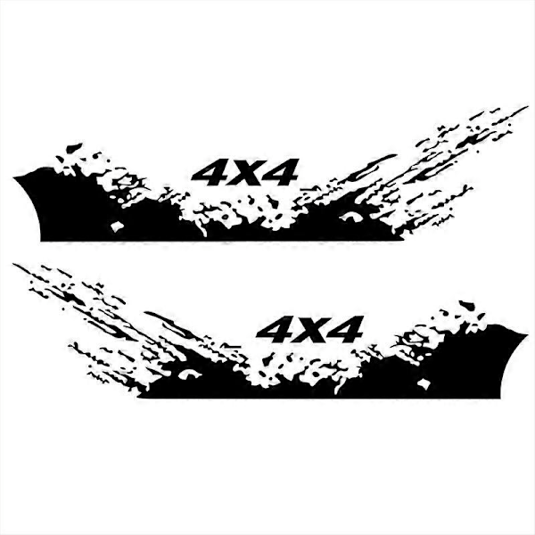 4 kpl Autotarroja 4X4 Off Road (40*10cm) + Vuoristo Graafinen Tarra (190*50cm) Tarra Auton Kuorma-auton Ulkopuolen Lisävarusteet Musta[HK]