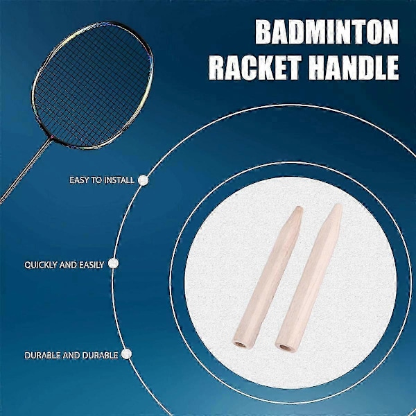 2 stk. Badminton Racket Håndtak Tre Badminton Håndtak Reparasjon av Badminton Racket, G6[YJD] Wood Color