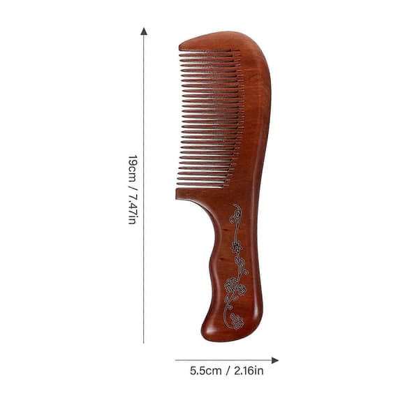 Antistatisk kam av brunt sandelträ för hårstyling, 2-pack [YJD]